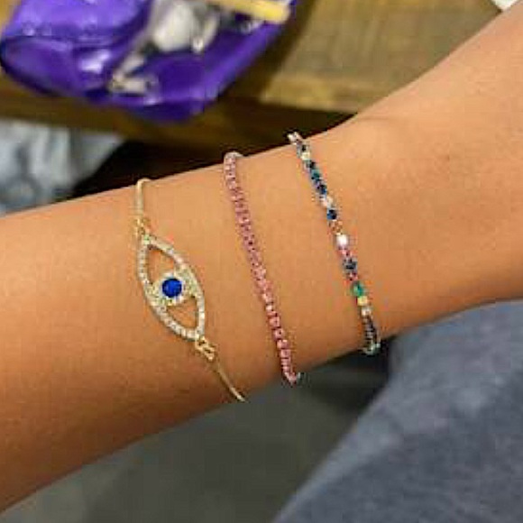 Gemstone Silver Multicolor Bracelet - Picture 4 of 4